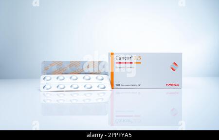 CHONBURI, THAILAND-AUGUST 21, 2022 : Concor 2.5 product of Merck in ...