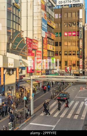 tokyo, japan - december 25 2018: Entrance of Nakano Sun Mall arcade shopping street leading to Nakano Broadway famous for Otaku subculture related sho Stock Photo