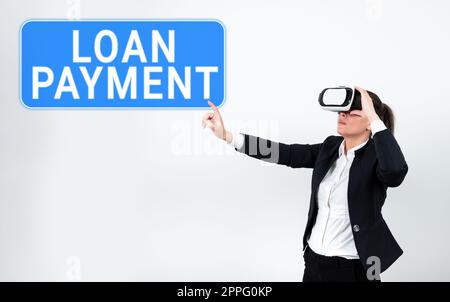 Inspiration showing sign Loan Payment. Business overview Something lent or furnished on condition being returned Stock Photo