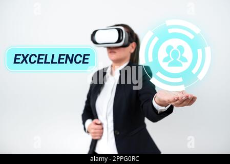Inspiration showing sign Excellence. Business showcase standard of performance of simply being the best at something Stock Photo