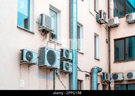 Office air conditioners for ventilation and air cooling, or heating the room Stock Photo