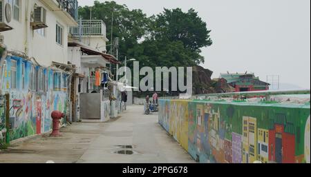 Lei yue Mun, Hong Kong 28 July 2021: Fishing village in Hong Kong Stock Photo