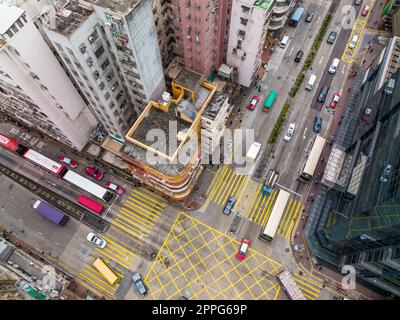 Sham Shui Po, Hong Kong 22 November 2021: Hong Kong city street Stock Photo