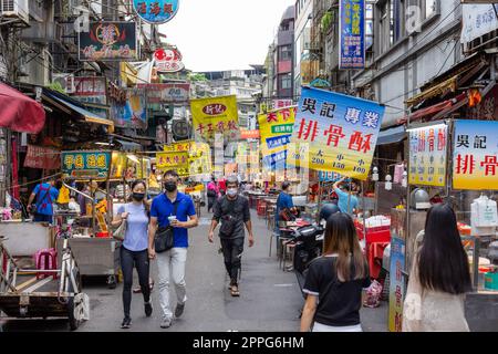 Keelung, Taiwan 10 June 2022: Keelung old street market Stock Photo