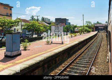 The Galle railway station is a major rail hub in the south of Sri Lanka Stock Photo