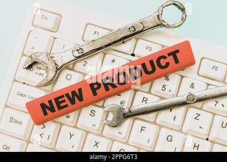 Writing displaying text New Product. Word for goods and services that differ in their characteristics -49039 Stock Photo