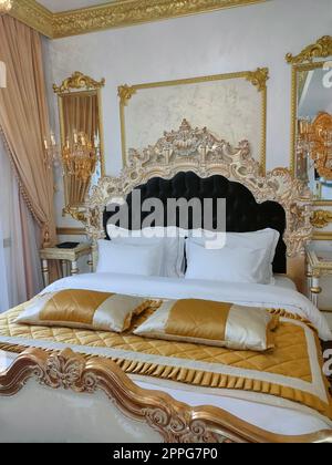 Abstract luxury rich bed in royal style Stock Photo