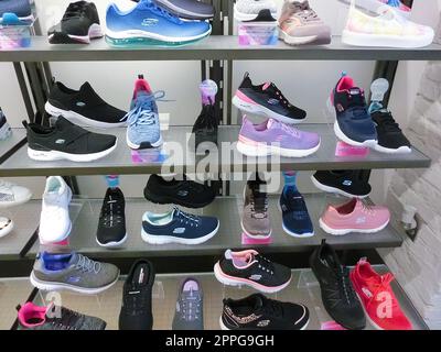 Skechers on the shelf in Aventura Mall, Florida, USA Stock Photo