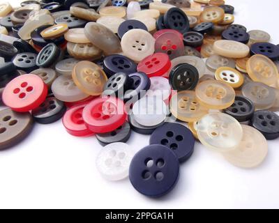 clothing buttons on white background Stock Photo