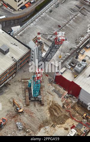 Tall Construction Cranes Stock Photo