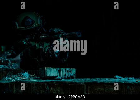 Night sniper Stock Photo