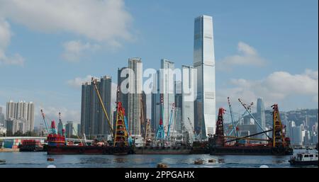 Kowloon West, Hong Kong 19 May 2020: Hong Kong city Stock Photo
