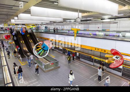 Taipei, Taiwan, 22 March 2022: Guting metro station in Taipei city Stock Photo