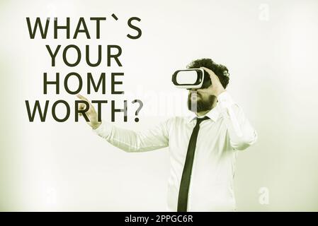 Inspiration showing sign What's Your Home Worth. Word Written on Value of a house Property Cost Price Rate Stock Photo