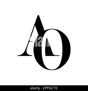 Monogram Logo vector Initial Letters AO Stock Vector