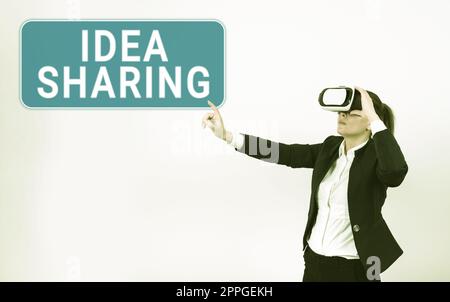 Text showing inspiration Idea Sharing. Business idea Startup launch innovation product, creative thinking Stock Photo