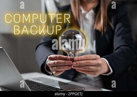 Handwriting Text Writing Backup Your Computer. Concept Meaning Produce  Exact Copy in Case of Equipment Breakdown 3D Stock Illustration -  Illustration of server, mobile: 137632832