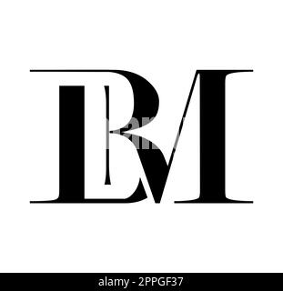 Monogram Logo vector Initial Letters BM Stock Vector