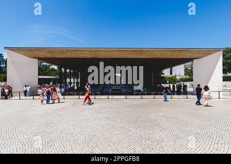 Pilgrims queuing outside the Chapel of the Apparitions, Fatima, Portugal Stock Photo