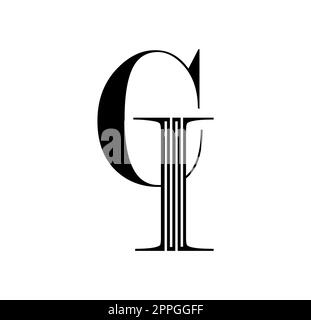 Monogram Logo vector Initial Letters CI Stock Vector