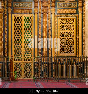 Shrine of Muhammad Ali with golden decorations, Mosque of Muhammad Ali, Citadel of Cairo, Egypt Stock Photo