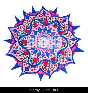Colorful decorative hand drawn mandala pattern Stock Photo