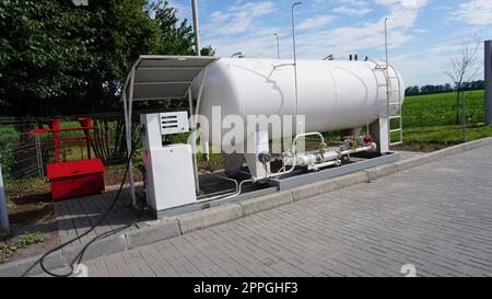 Gas station fuel tank Stock Photo