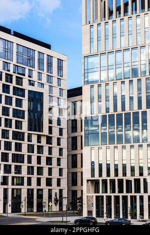 buildings on Leningradskiy Prospect in Moscow city Stock Photo