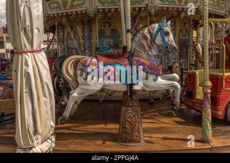 traditional french carousel, Gerardmer, Grand Est, France Stock Photo