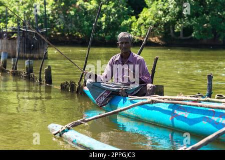 The Hikkaduwa Lake in the north-east of the same touristy town Hikkaduwa in Sri Lanka Stock Photo