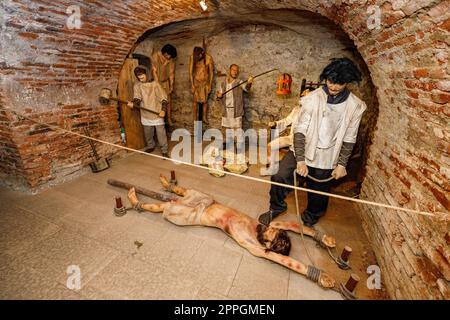 The torture chamber of Hunedoara in Romania Stock Photo