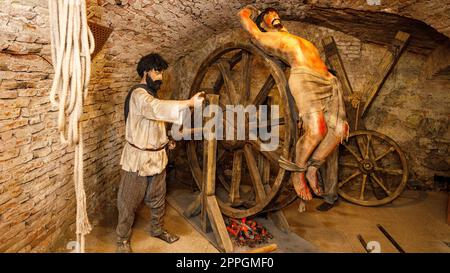 The torture chamber of Hunedoara in Romania Stock Photo