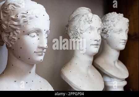 Possagno, Italy: Antonio Canova collection. Classical sculptures in white marble located in his native house. Stock Photo