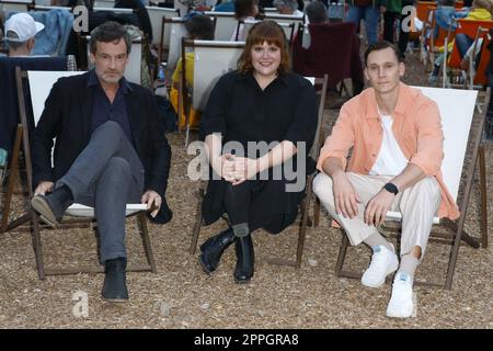 Joerg Hartmann,Stefanie Reinsperger,Rick Okon,10 years Tatort Dortmund ,Dortmund,Heinz-Nixdorf-Strasse,27.08.2022 Stock Photo