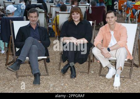 Joerg Hartmann,Stefanie Reinsperger,Rick Okon,10 years Tatort Dortmund ,Dortmund,Heinz-Nixdorf-Strasse,27.08.2022 Stock Photo