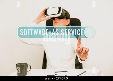 Writing displaying text Software As Service. Word for On Demand licensed on Subscription and centrally hosted Stock Photo