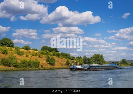 Barge on the Rhineâ€“Mainâ€“Danube Canal Stock Photo