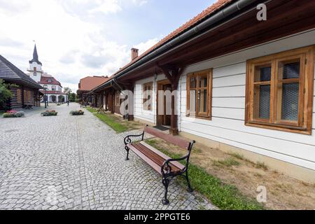 Reconstruction of Galician small town from the turn of the 19th and 20th centuries, Sadecki Ethnographic Park, Nowy Sacz, Poland Stock Photo