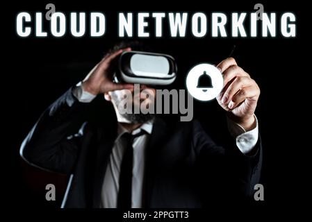 Inspiration showing sign Cloud Networkingis term describing access of networking resources. Internet Concept is term describing access of networking resources Stock Photo