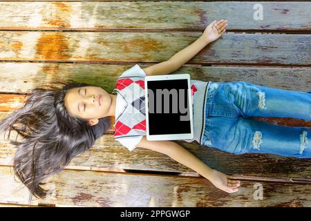 Children playing tablet Stock Photo