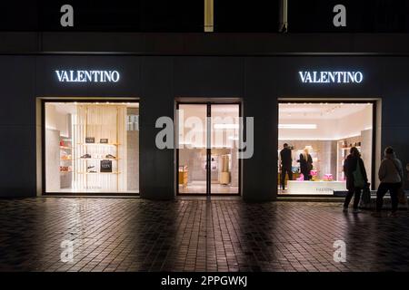 The Valentino logo, of Italian fashion seen at the Passeig de Gràcia store. A boulevard of just over a the de Gràcia store brings together the most commercial