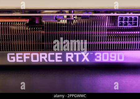 EVGA Geforce RTX 3090 Nvidia GPU display Stock Photo