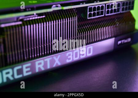 EVGA Geforce RTX 3090 Nvidia GPU display Stock Photo