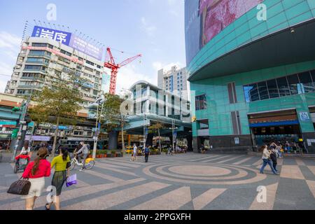 Taipei, Taiwan, 24 March 2022: Zhongxiao Fuxing metro station Stock Photo