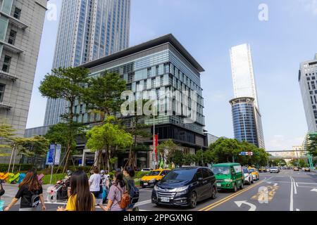 Taipei, Taiwan 21 July 2022: Taipei city street in xinyi district Stock Photo