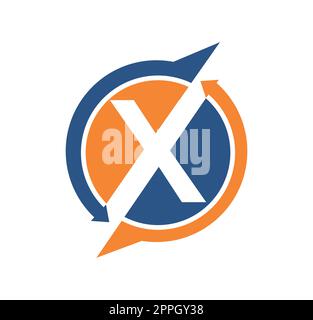 Bubble Chat Monogram Initial Letter X Icon Stock Vector