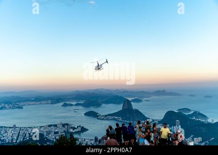 Rio de Janeiro - March 10, 2022: panorama of the city of Rio de Janeiro. view from the statue of Christ the Redeemer Stock Photo