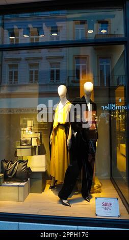 Massimo Dutti store in Vendome. Massimo Dutti is a Italian clothes manufacturing company, part of the Inditex group. Stock Photo