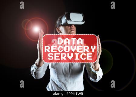 Inspiration showing sign Data Recovery Service. Word for Process of retrieving inaccessible or lost data Stock Photo