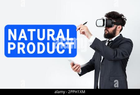 Text showing inspiration Natural Product. Business showcase chemical compound or substance produced by a living organism Stock Photo